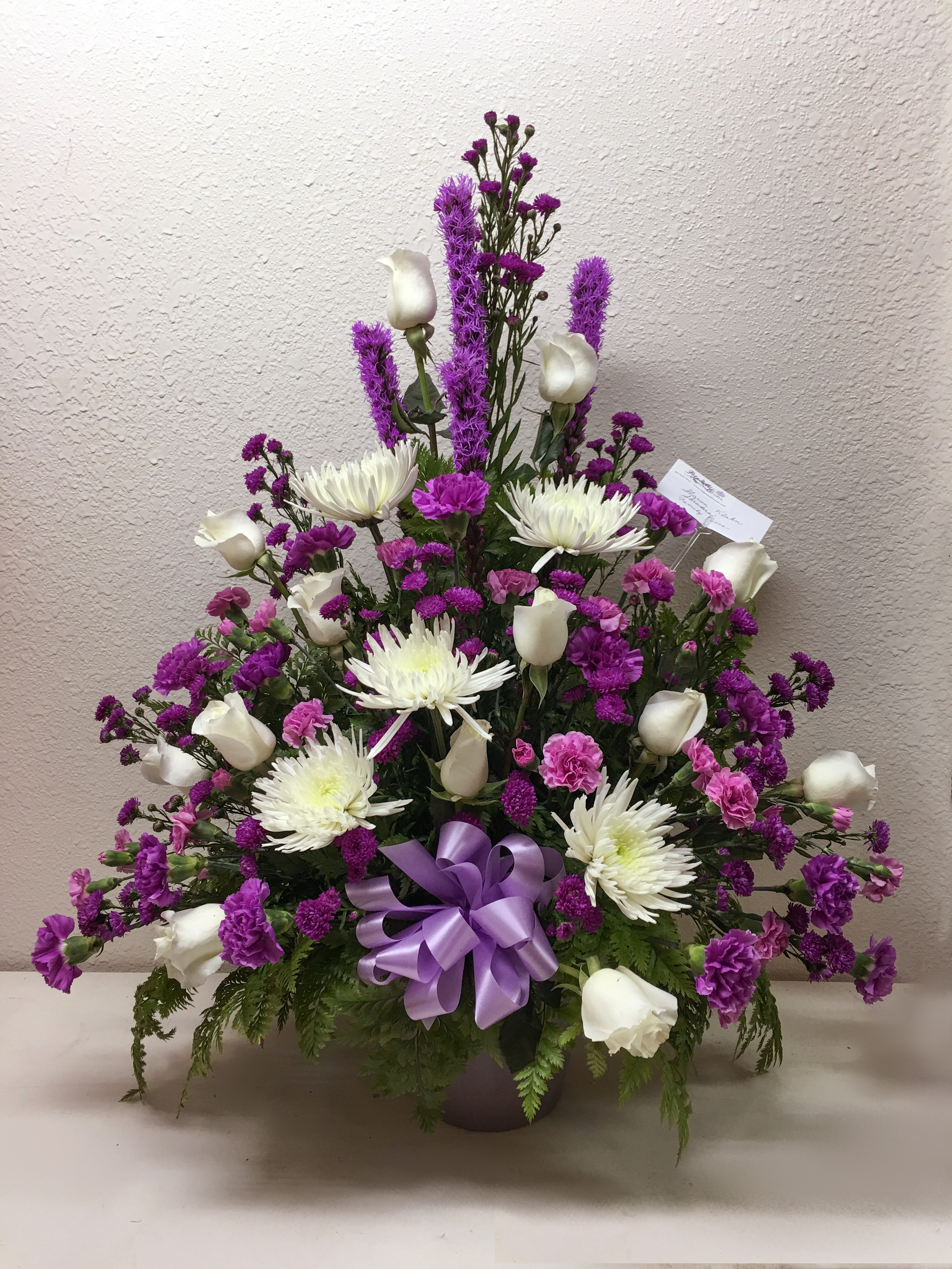 Amber Powlett: Purple And White Funeral Flowers : Funeral heart - White - The Flower Hall